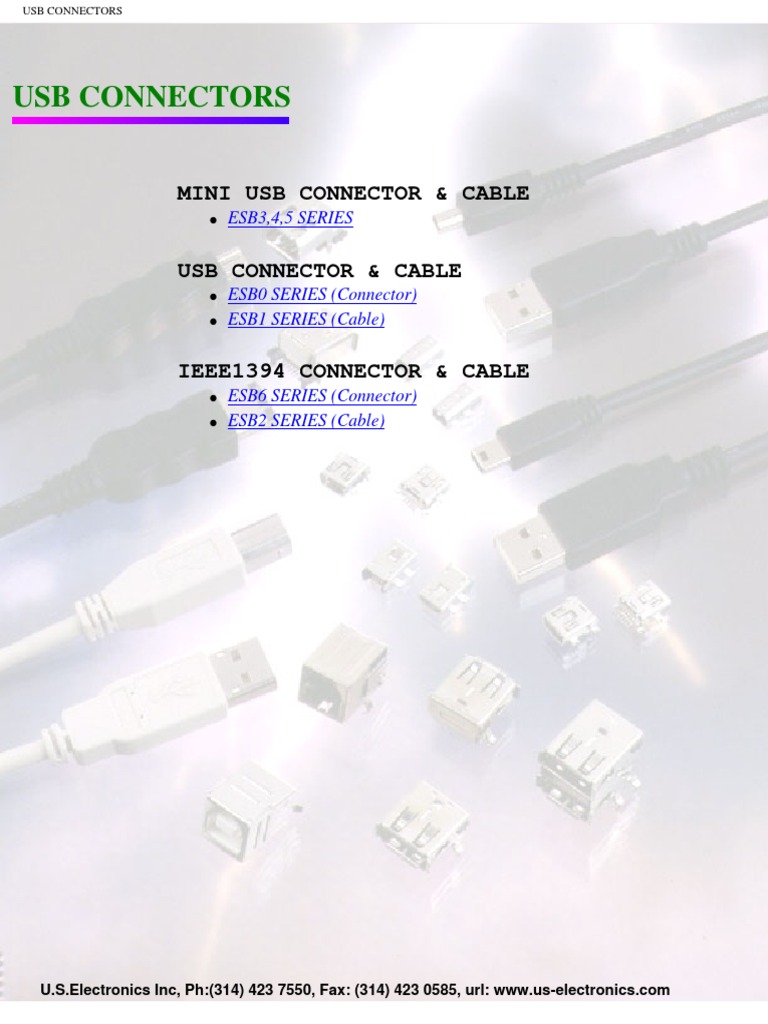USB Connector Types and Specifications | PDF | Computers