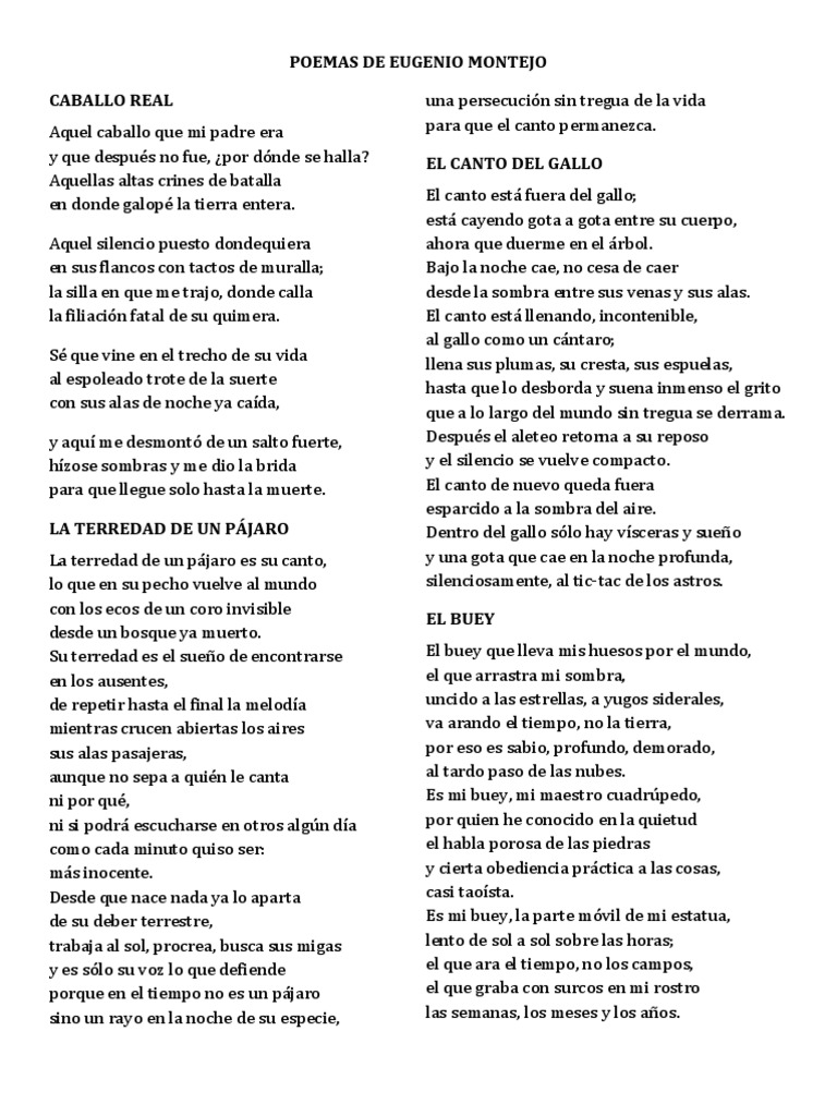 Poemas de Eugenio Montejo | PDF | Arte | Poesía