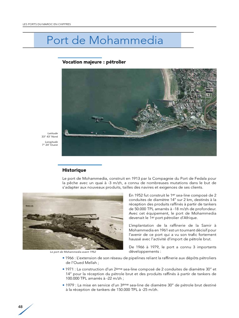 Fiche Port Mohammedia PDF | PDF | Port | Pétrolier