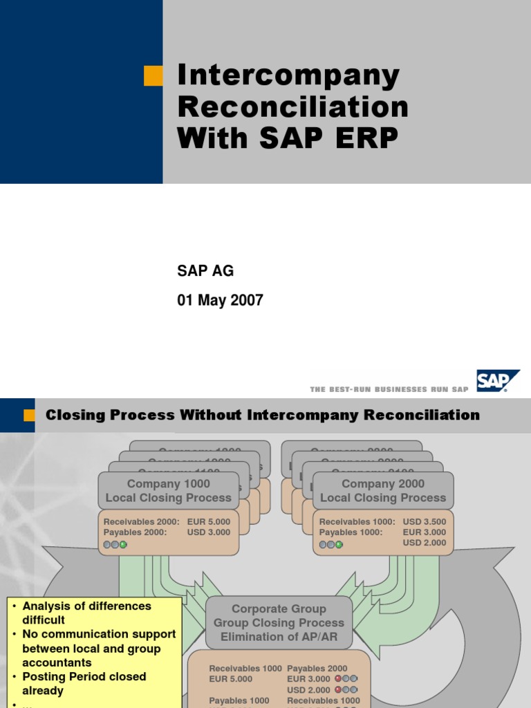Intercompany Reconciliation in SAP ERP | PDF | Computers