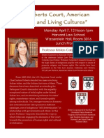 Talk: The Robert's Court, American Indians, and Living Cultures, April 7, 2014, 12:00 PM