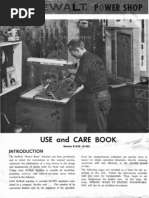 De Walt 1450 - 1250 Radial Arm Saw Use and Care Book