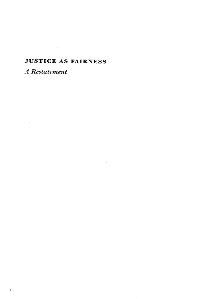 john rawls justice as fairness summary