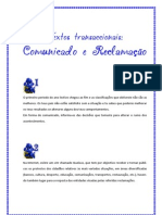 Textos Transaccionais - Comunicado e Reclamação