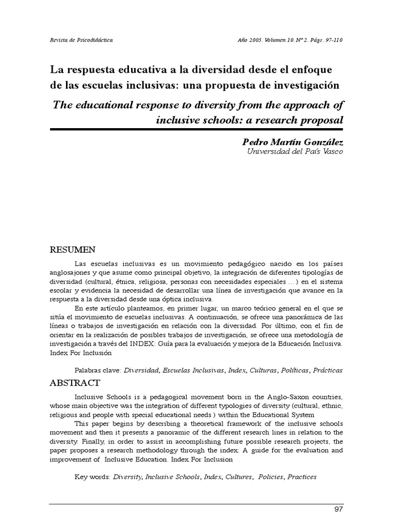 Escuela Inclusiva | PDF | Inclusión (Educación) | Plan de estudios
