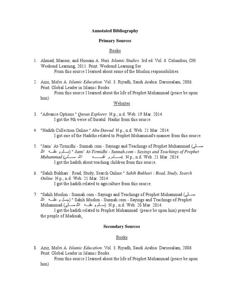 Where does an annotated bibliography go image