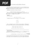 Vieta's Formulas and The Identity Theorem: N N N 1 N 1 N 2 N 2 1 1 0