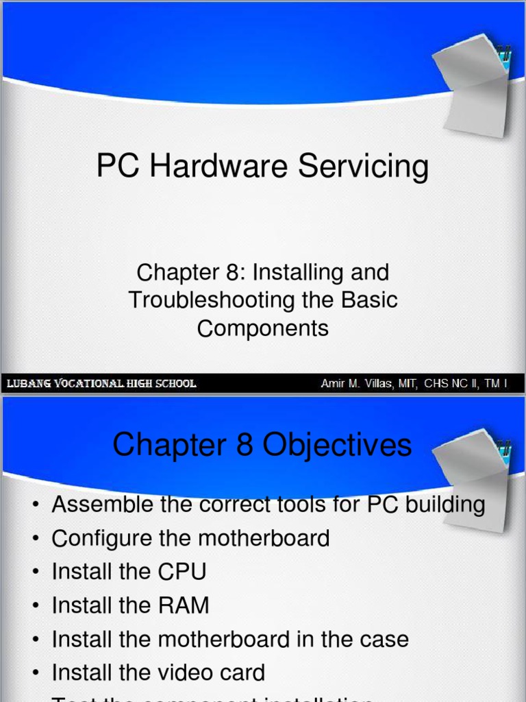 PC Hardware Installation & Troubleshooting Guide | PDF | Electronics ...