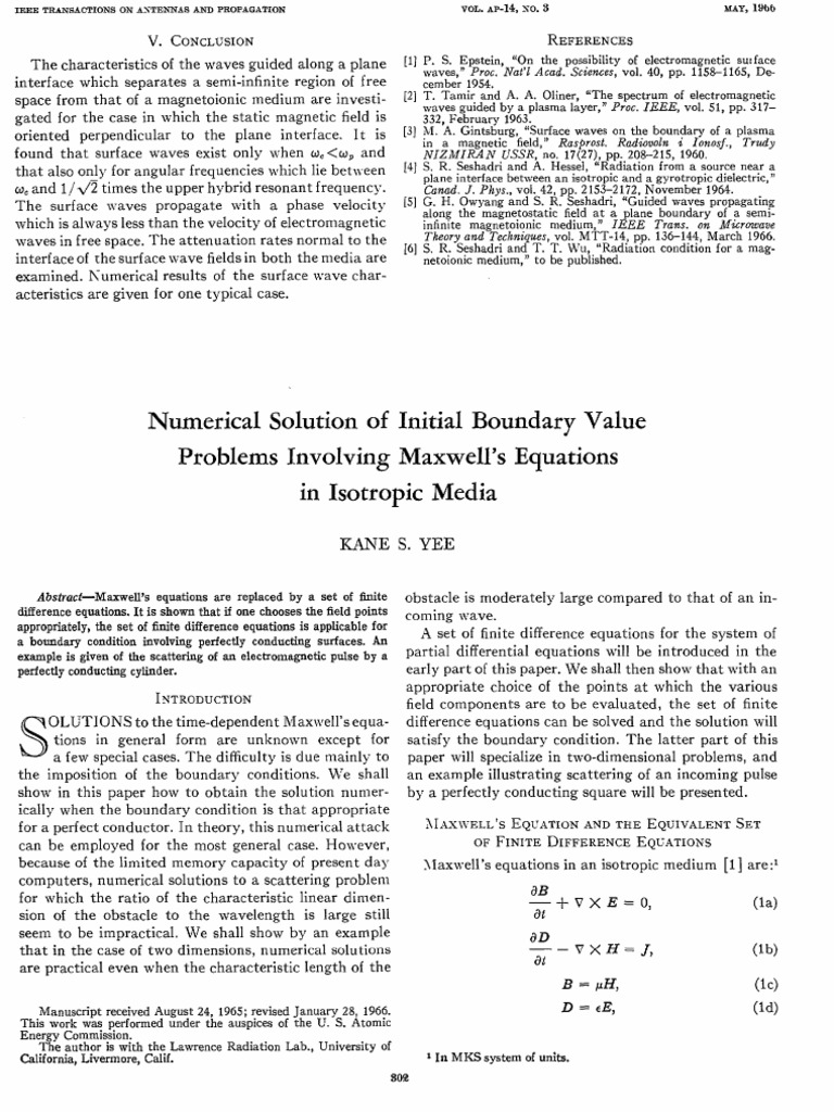 '1966 Numerical Solution of Initial Boundary Value Problems Involving ...