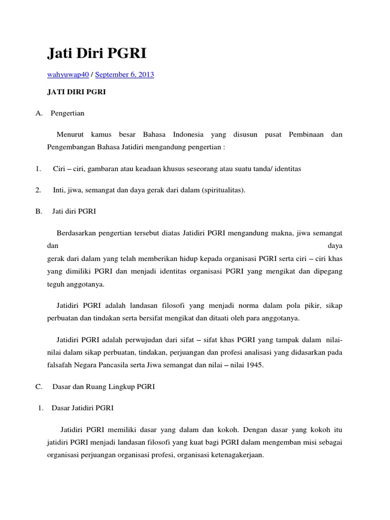Jati Diri Pgri Pdf