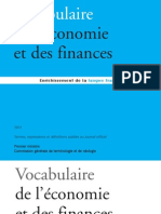 Vocabulaire de L'économie Et Des Finances 2012
