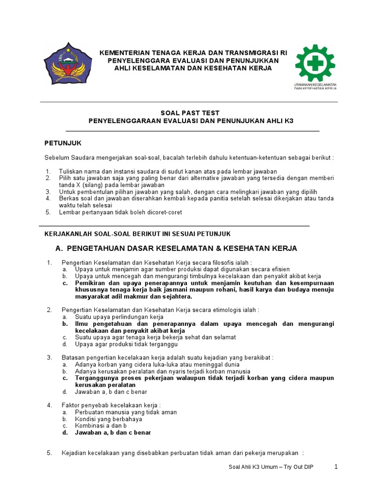 KISIKISI Soal Ahli K3 KISIKISI Soal Ahli K3