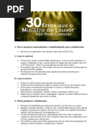 30 Erros Que o Ministro de Louvor Não Pode Cometer.docx