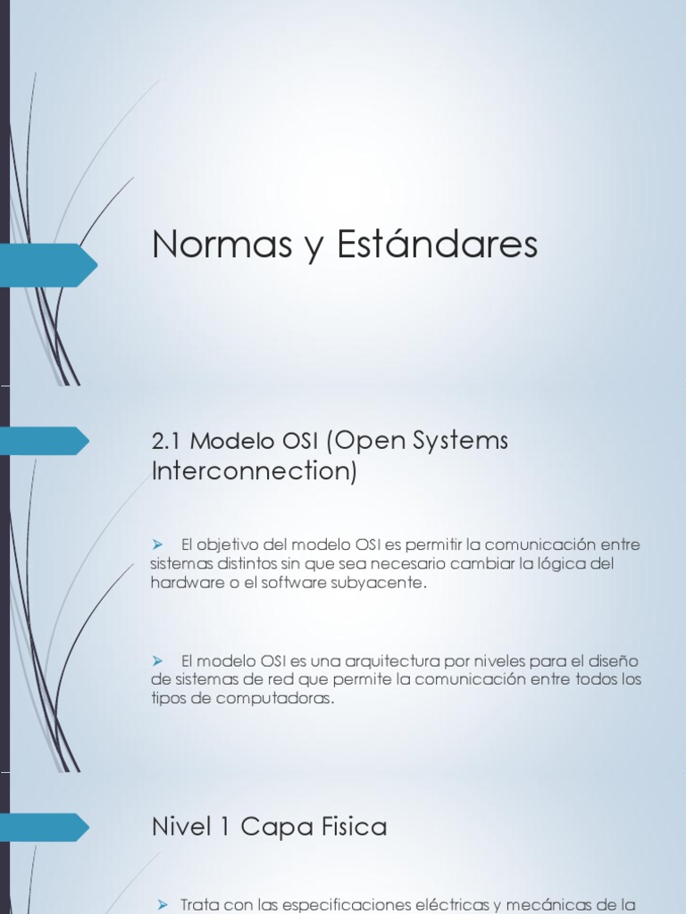 Normas y Estándares | PDF | Modelo osi | Protocolos de comunicaciones