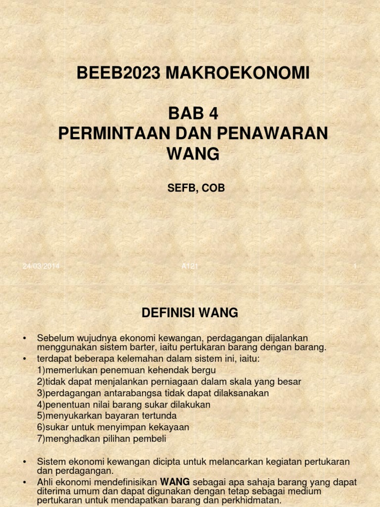Bab 4 Permintaan Dan Penawaran Wang A112 Pdf