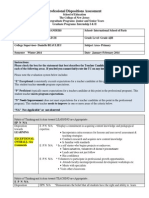 Professional Dispositions Assessment