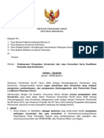 SE Menteri PU No. 09-SEM-2011 - Pelaksanaan Pengadaan Konstruksi Dan Jasa Konsultansi