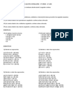 Expressoes Numericas Com As Quatro Operaçoes