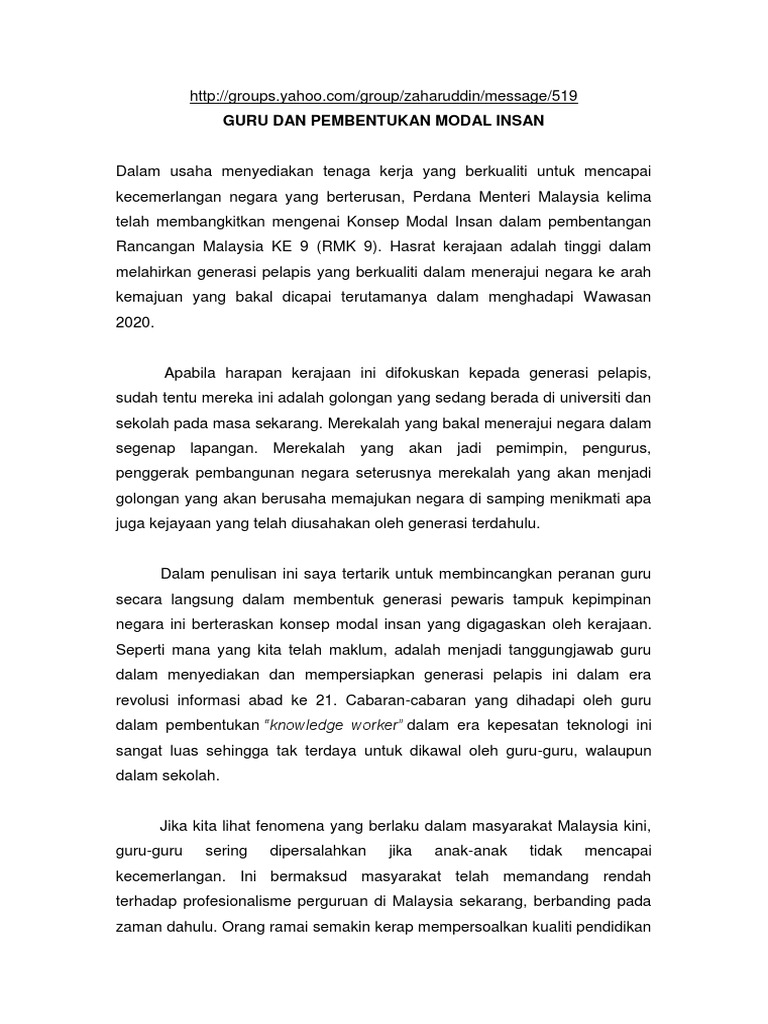 Guru Dan Pembentukan Modal Insan Pdf