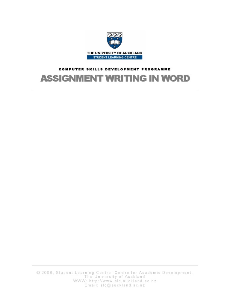 ms word assignment notes