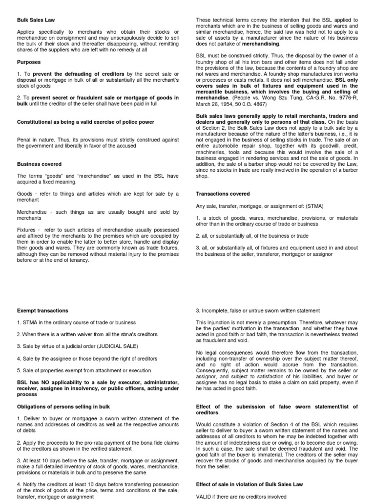 Bulk Sales Law Download Free PDF Mortgage Law Assignment (Law)