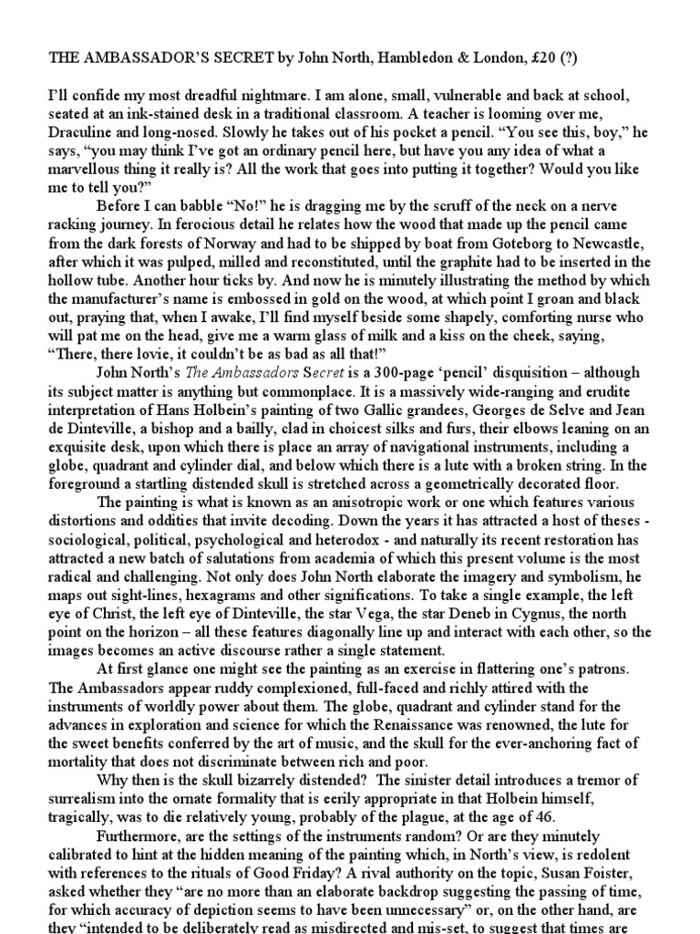 Holbein's Ambassadors: A Symbolic Analysis | PDF