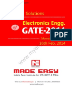 GATE 2014 Electronics Engineering Keys & Solution on 16th (Morning Session) 