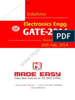 GATE 2014 Electronics Engineering Keys & Solution on 16th (Evening Session) 