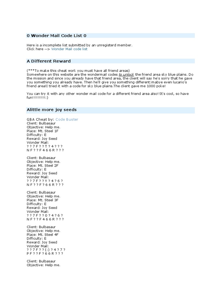 Cheat Pokemon Mystery Dungeon Red Team Pdf Artificial Mythology Nintendo Franchises