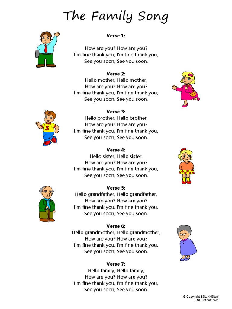 Family Song Words Pdf