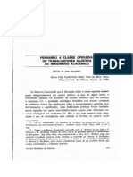 PAOLI, M; TELLES, V; SADER, E. Pensando a classe operária, os trabalhadores sujeitos ao imaginário acadêmico.