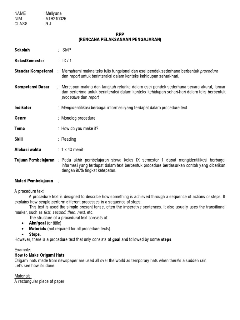 Contoh Procedure Text How To Make Pudding Temukan Contoh