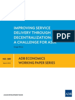 Improving Service Delivery Through Decentralization: A Challenge For Asia