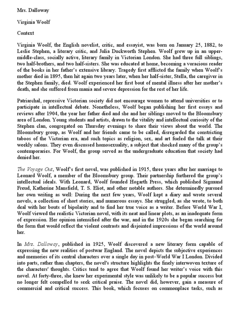 Critical dalloway essays image