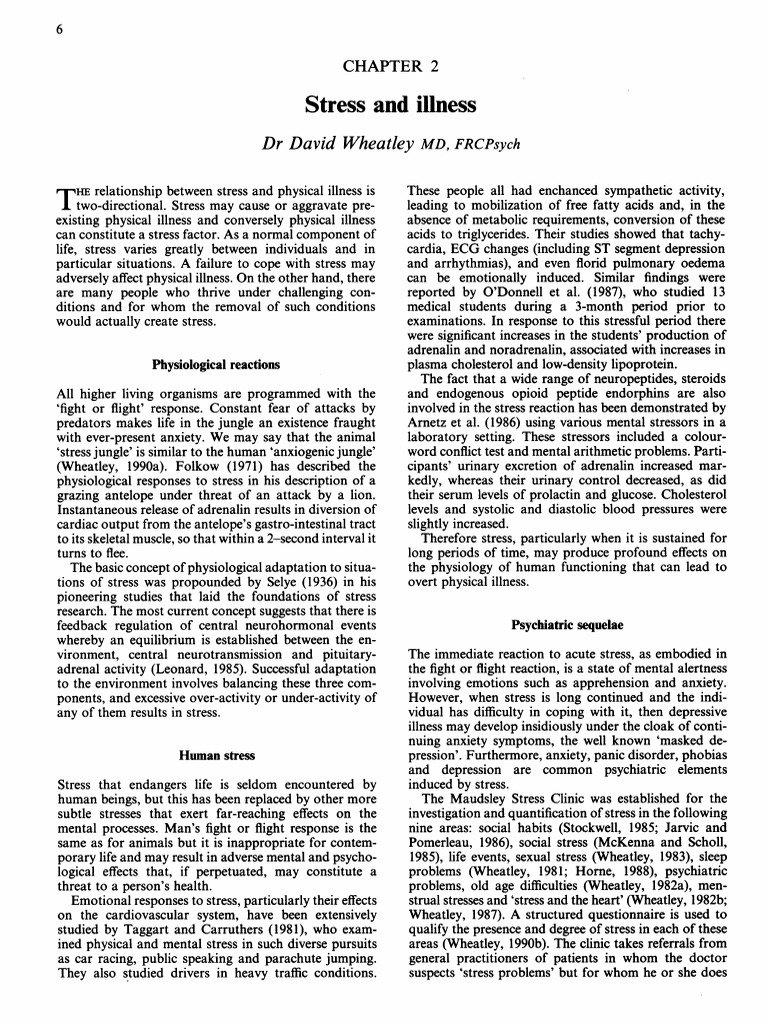 Stress Impact on Health and Illness | PDF | Stress (Biology) | Major ...