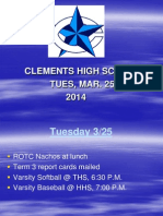 Clements High School TUES, MAR. 25, 2014