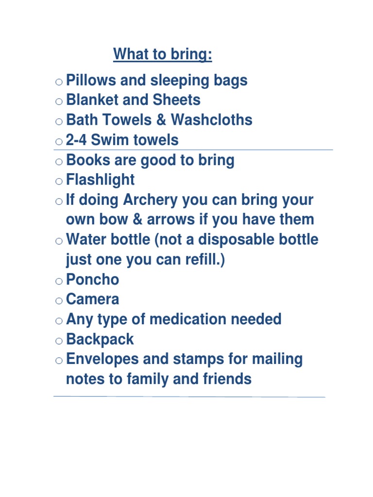 What To Bring 2 | PDF | Foreign Language Studies | General Fiction