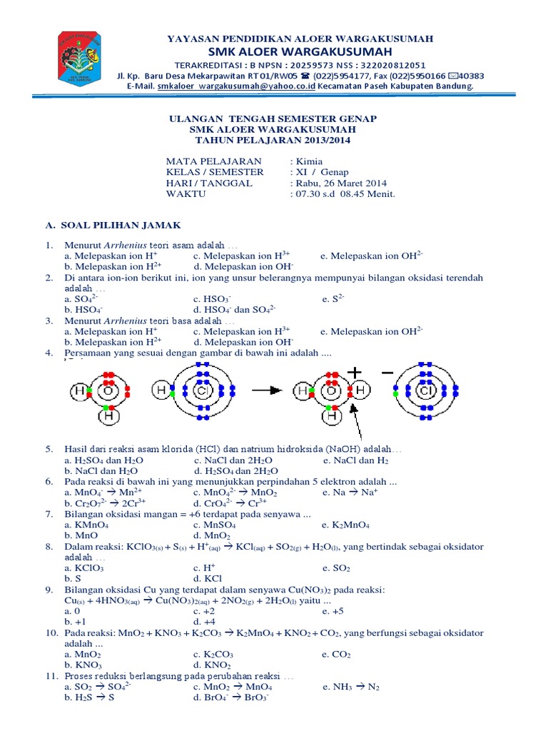 Contoh Soal Laju Reaksi Kimia Kelas Xi