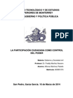 La Participación Ciudadana Como Control Del Poder