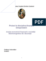 proiect la finanţe