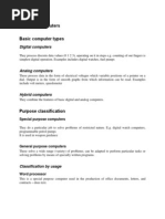 Types of Computers Basic Computer Types