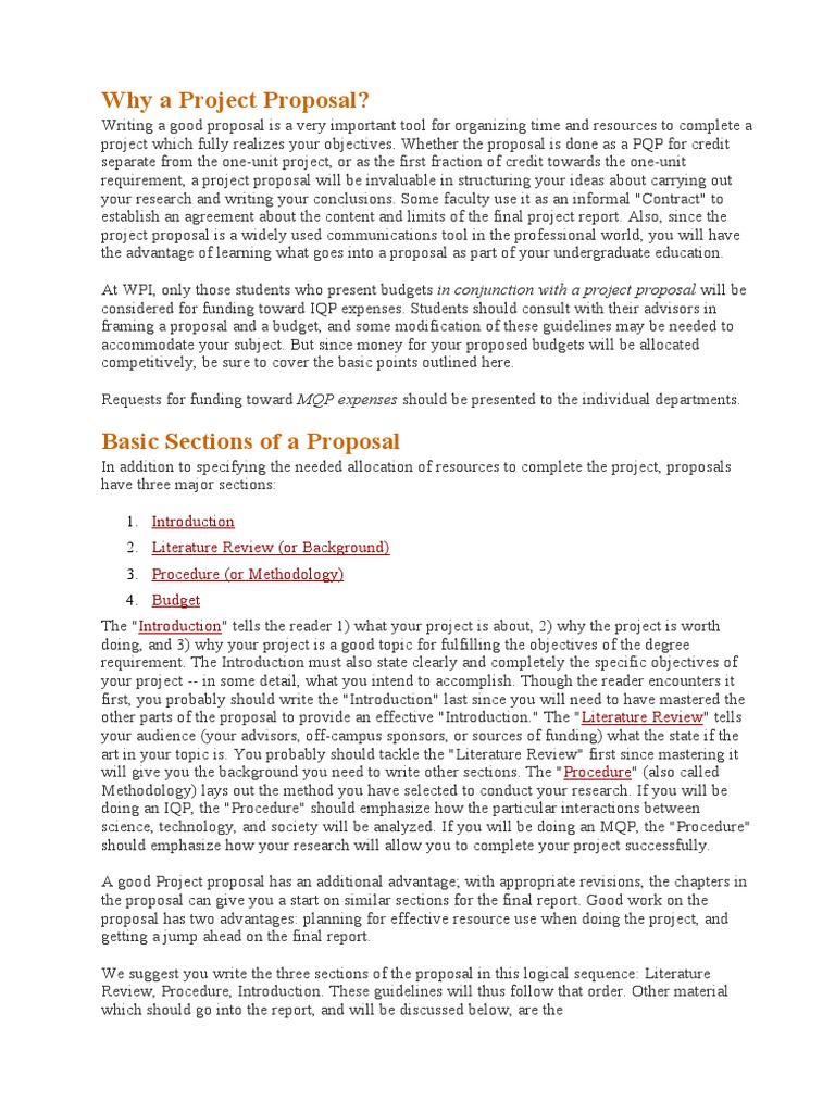 Why A Project Proposal  Citation  Budget