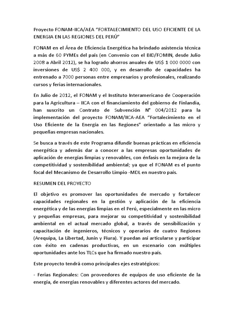 Proyecto FONAM | PDF | Desarrollo sostenible | Biodiversidad