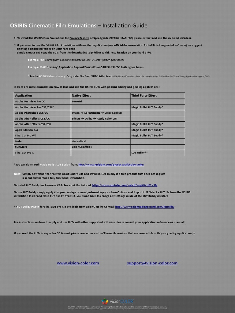 OSIRIS LUT Installation Guide | PDF | Computing | Software