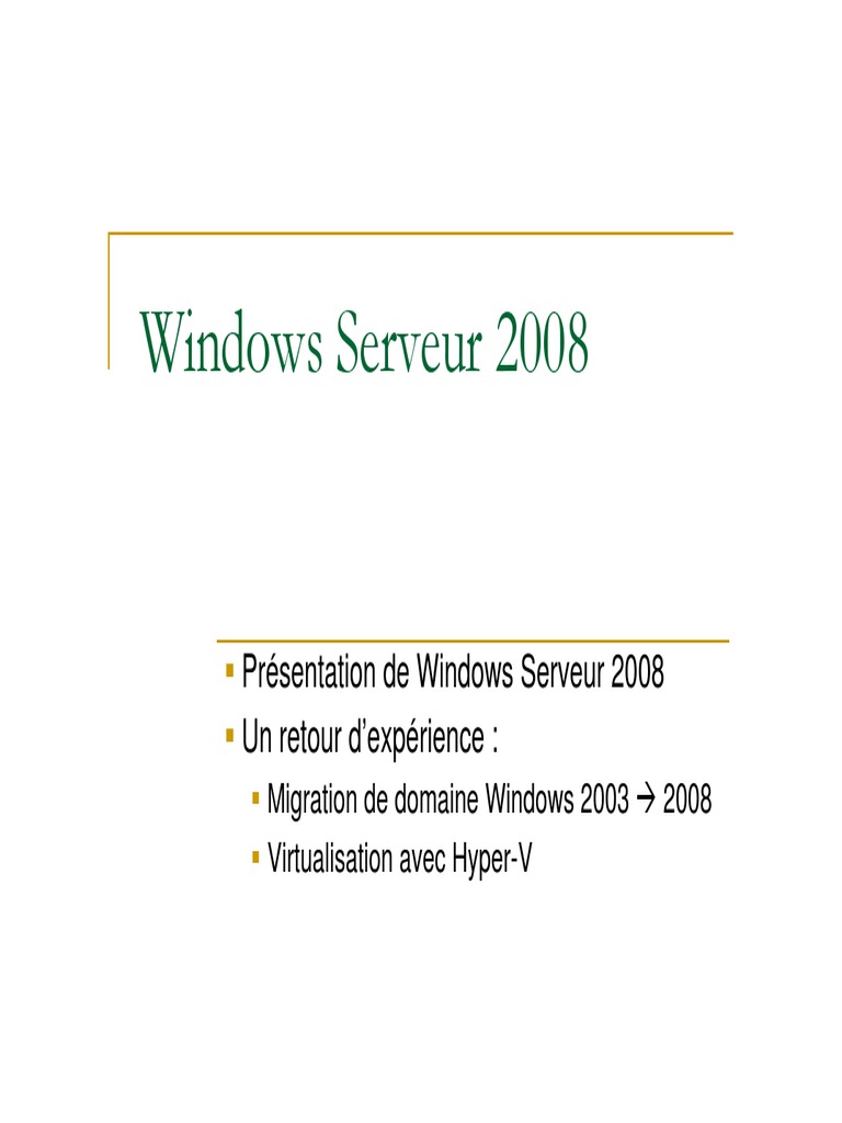Windows Server 2008 2 | PDF | Windows Server 2008 | Serveur (Informatique)