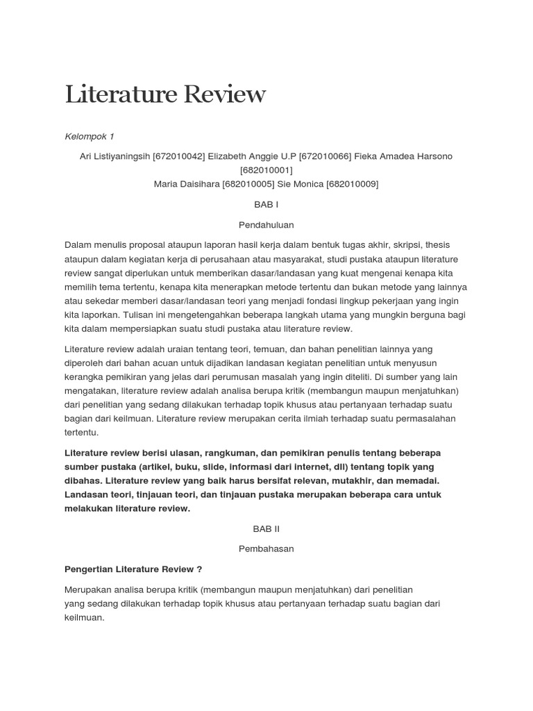 Literature Review | Pdf