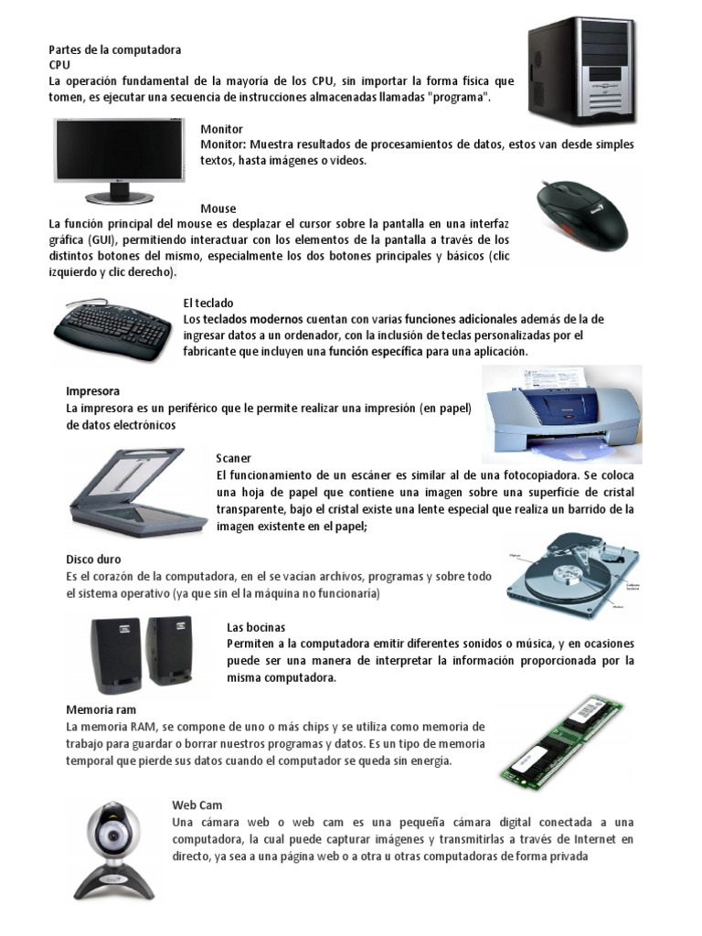 Partes de La Computadora | PDF | Hardware de la computadora | Periférico