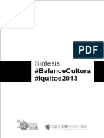 #BalanceCultura 2013 IQUITOS y VII Hablemos Sobre Cultura