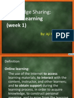 Knowledge Sharing:: Online Learning (Week 1)