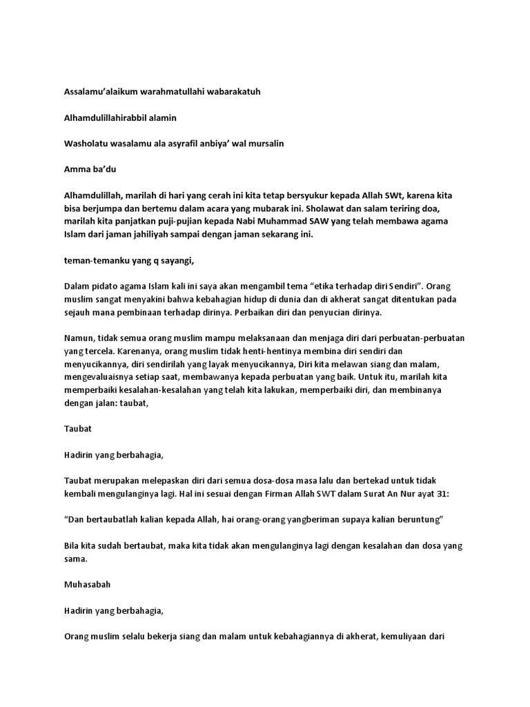 Contoh Teks Pidato Islami  PDF